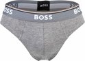 Lichtgrijze BOSS slip met brede tailleband met logo
