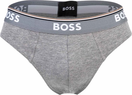 Lichtgrijze BOSS slip met brede tailleband met logo