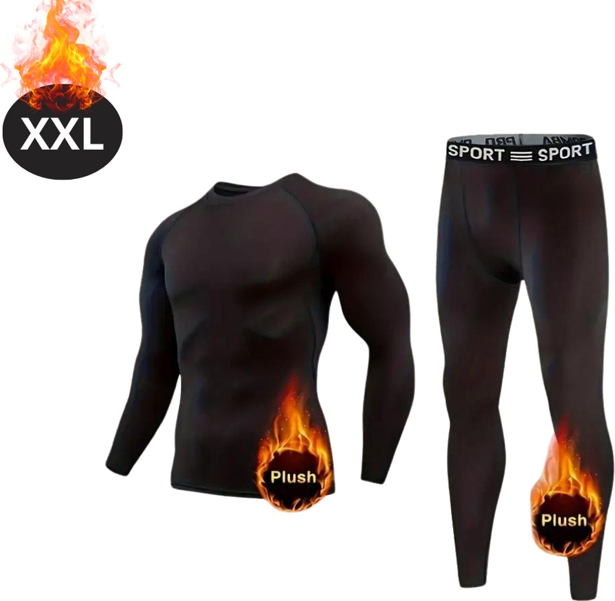 Bovista Thermokleding Heren – Thermobroek – Thermoset – Thermolegging – Winter – Thermoshirt – Zwart – XXL Bovista Thermokleding Heren – Thermobroek – Thermoset – Thermolegging – Winter – Thermoshirt – Zwart – XXL