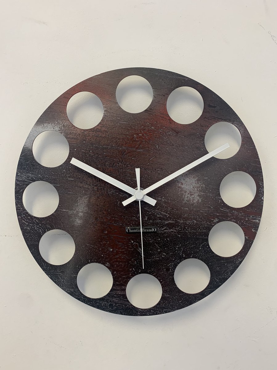 ChantalBrandO Wandklok STROMBOLI 34 Modern Industrieel Design