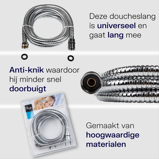 Deze doucheslang is universeel, gaat lang mee en is anti-knik waardoor hij minder snel doorbuigt. Gemaakt van hoogwaardige materialen.