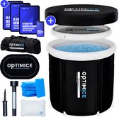 OPTIMICE IJsbad All in Pakket - Inclusief Koelelementen, E-Books (Koudwater Therapie, Meditatie, Ademhaling), Thermometer & Draagtas - Zitbad - Wim Hof - Ice Bath - Opvouwbaar en Inklapbaar