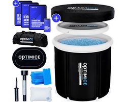 OPTIMICE IJsbad All in Pakket - Inclusief Koelelementen, E-Books (Koudwater Therapie, Meditatie, Ademhaling), Thermometer & Draagtas - Zitbad - Wim Hof - Ice Bath - Opvouwbaar en Inklapbaar