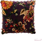 Imbarro - Kussen - Sierkussen - Linde - Purple - 100 % katoen velvet - 50x50 cm