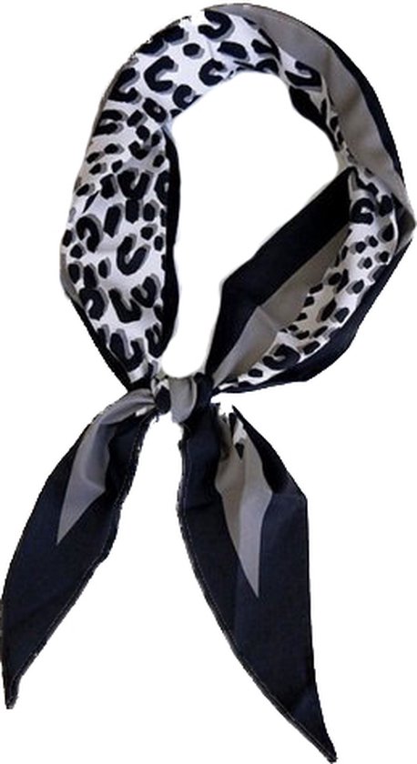 Sjaal voor dames - hals sjaal - Sneeuwpanterprint - neksjaaltje - dames nek sjaaltje - Satijn Chiffon Zijdezacht - Dames accessoires
