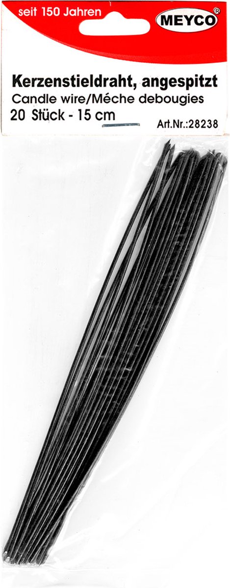 Metalen staaf 20 stuks ca. 1.4 mm x 15 cm zwart