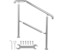 VEVOR Trapleuning voor Buiten 1 tot 3 Stappen Trapleuning van Roestvrij Staal Laadvermogen 220 lbs / 100 kg, Stair Railings for Steps, de Trapleuning is Geschikt voor Binnen- en Buitengebruik, Hotel