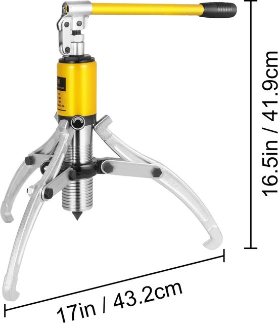 Katsu 450572 Wielnaaftrekker, hydraulisch, 15 toon, integraalunit, 3 koppen, hydraulische persriemschijf, tandwieltrekker, tandwieltrekker, motortrekker, naaftrekker