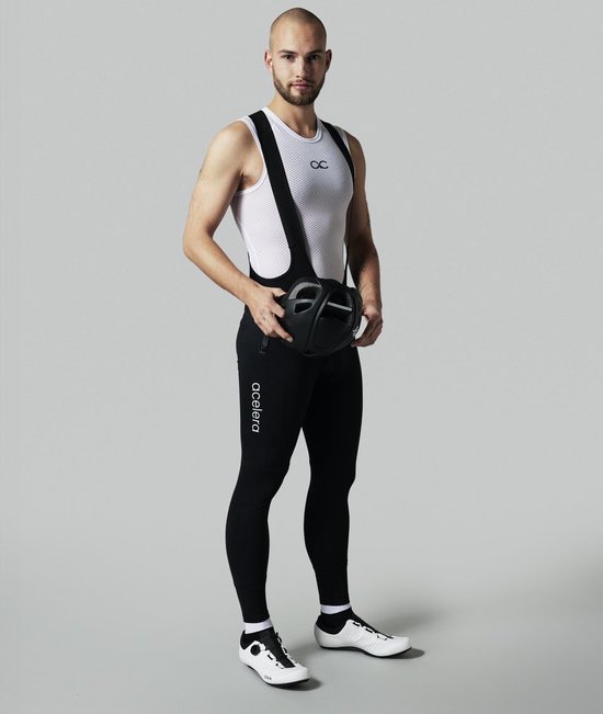 Acelera Intermediate Fietsbroek Lang heren met Zeem en Bretels - Thermo Lange Wielerbroek - Winter Fietsbroek Lang - Zwart - Maat XS — afbeelding 4