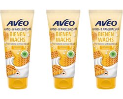 AVEO Hand- en Nagelbalsem Bijenwas - 3x 30 ml | Verzorgende Handbalsem met Natuurlijke bijenwas - Amandelolie - Panthenol - Handcrème Verzorgend