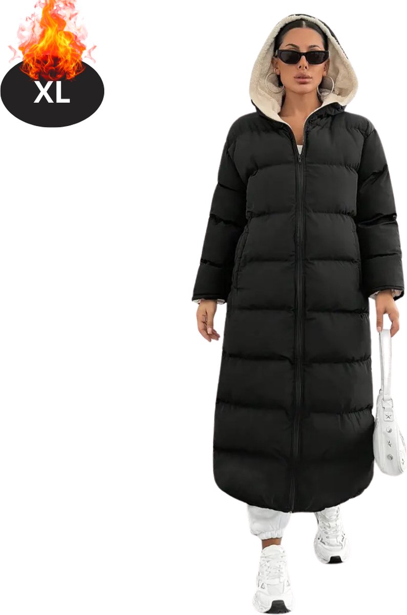 Nivard Winterjas Parka Dames Winter Jas Volwassen Stijlvol Zwart