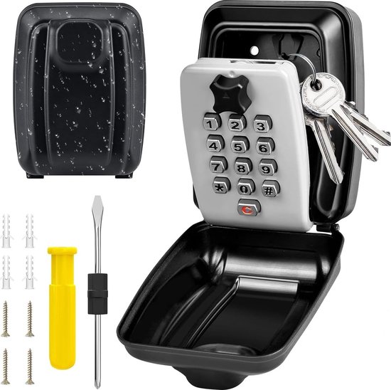 Waterdicht Beveiligd Sleutelkastje - Aan De Muur Gemonteerd Sleutelkastje -Sleutelkluis Voor Binnen & Buiten - Veilig Sleutelkastje Aan De Muur Gemonteerde Sleutelkluis - Cijferslot - Deel Toegang Tot Uw Sleutels In Volledige Veiligheid - RVS
