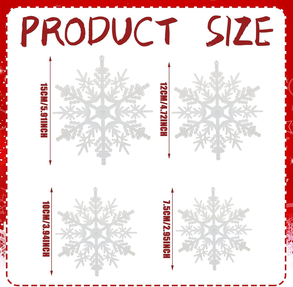 Kerst Decoratie Set Kesote 24 Stuks Sneeuwvlokken Kerstversiering - Witte Glitter Hangers Voor De Kerstboom Glitter Kerstboom Hangers