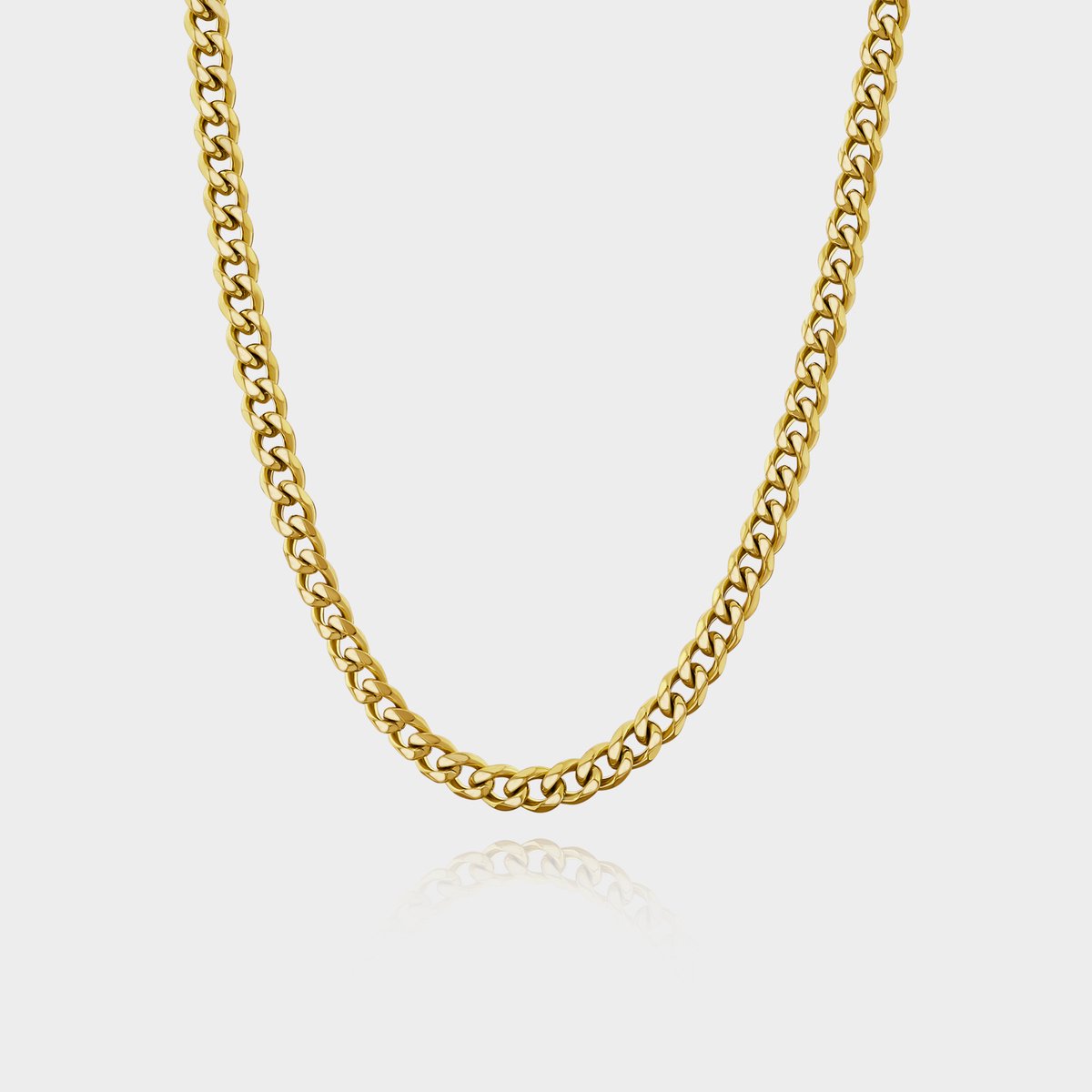 Cuban Ketting 5 mm - Gouden Schakelketting - 60 cm lang - Ketting Heren - Olympus Jewelry