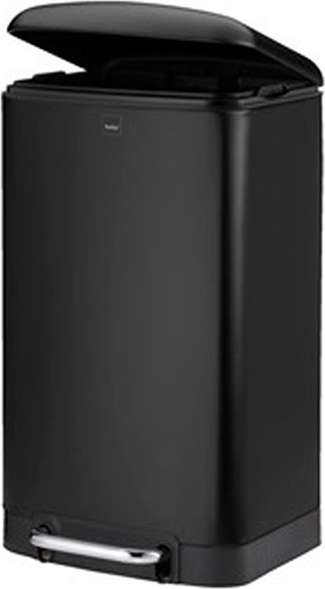 Kela - Davino - Afvalemmer - Pedaalemmer - Zwart - RVS - 30L