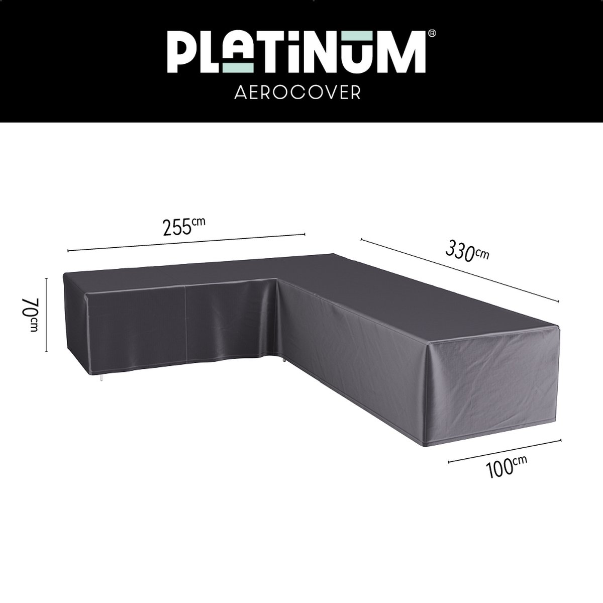 Platinum AeroCover loungesethoes L-vorm links donkergrijs