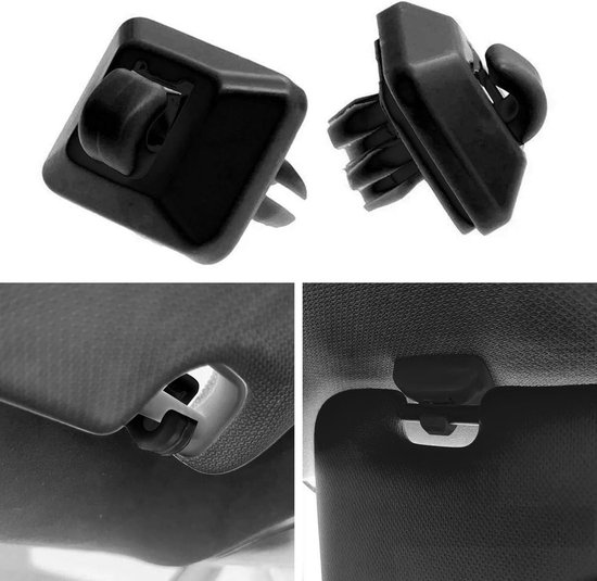 Autozonneklep - Cliphaak - Autoaccessoires - Auto-zonneschermen - Zonneklep Hhaken voor de Auto - Binnenhaken Voor Zonnekleppen - Autohouder voor Zonneklep - Compatibel Met Audi A3A4LA5A6LQ5Q3 - Zwart - 2 Stuks - Automatische Zonneklep Ter Vervanging van DEWVoldoende — afbeelding 3