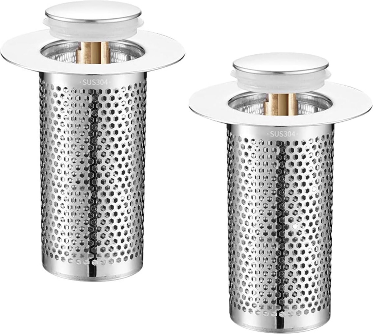 Goedkoopste JGS ® Roestvrijstalen Gootsteenafvoerstop voor 34-40 mm Afvoergaten, Universele Filteroplossing