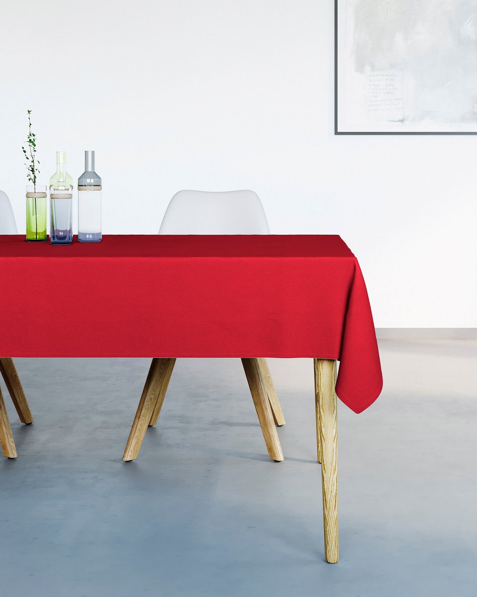 Mistral Home - TAFELKLEED - waterafstotend - 180 x 300 cm - effen kleur - rood