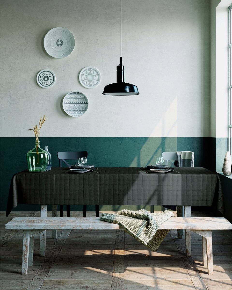 Mistral Home - TAFELKLEED - sogo - 150 x 250 cm - effen kleur - zwart- Duurzaam