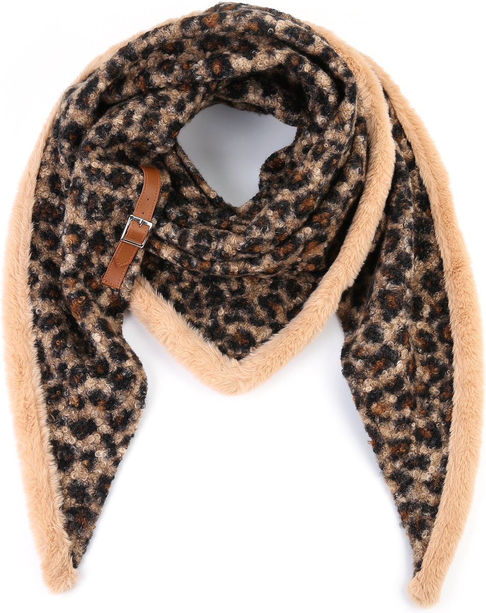 Omslagdoek/Vachtsjaal Sandy - Panter - Camel - Trending - Herfst/Winter