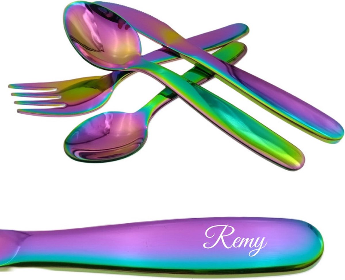 Goedkoopste Kinderbestek Met Naam Gravering - Remy - Olie