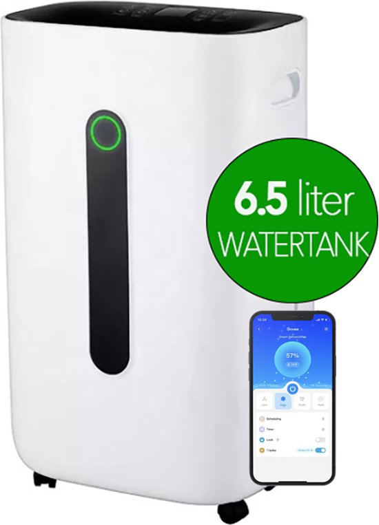 JC's - Luchtontvochtiger - Luchtreiniger - 2 in 1 - 20L luchtontvochtiging per dag - GROTE 6,5 LITER tank - Ruimte tot 70m² - Wasdroog Functie - Zeer stil - Dehumidifier – Luchtontvochtigers