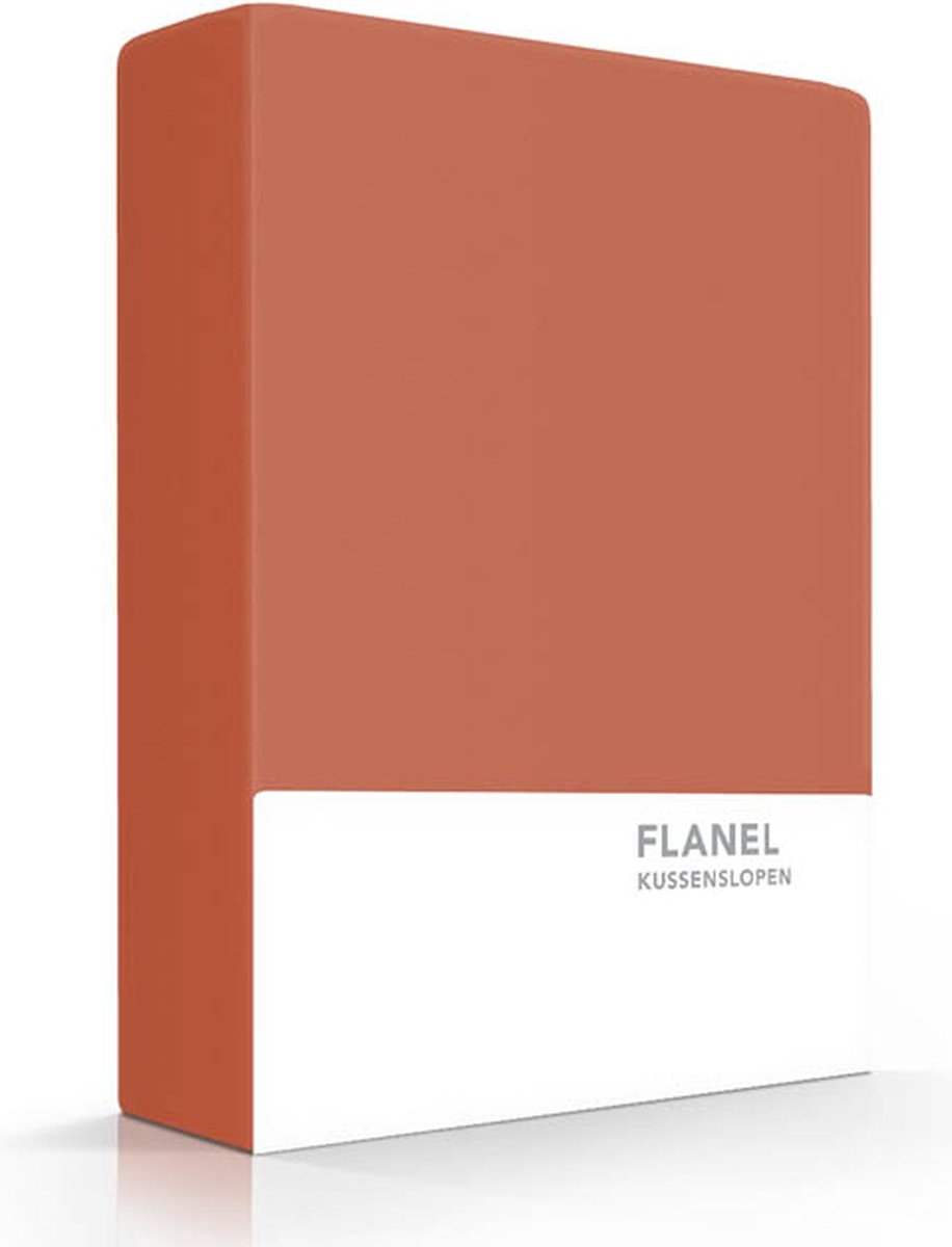 Zavelo Deluxe Flanel kussenslopen Brique - 60 x 70 cm - Set van 2 - Extra Dikke Kwaliteit - Heerlijk Zacht - 100% Katoen