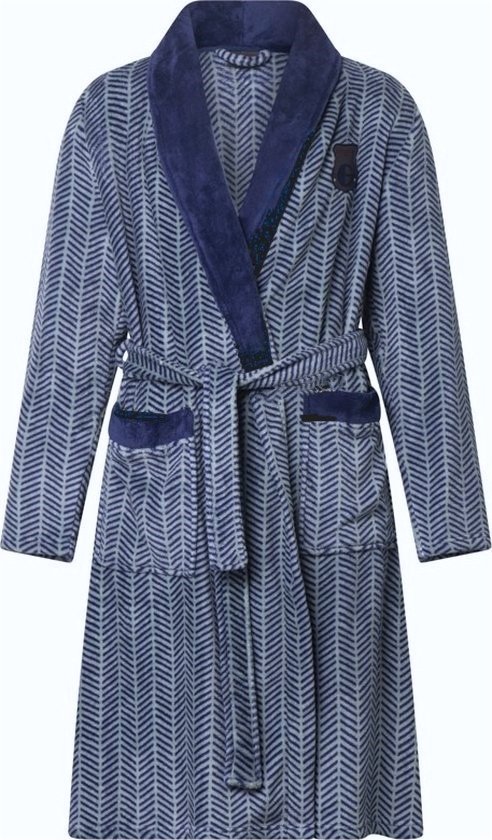 Gentlemen - peignoir homme - polaire corail - vagues marine - L/XL