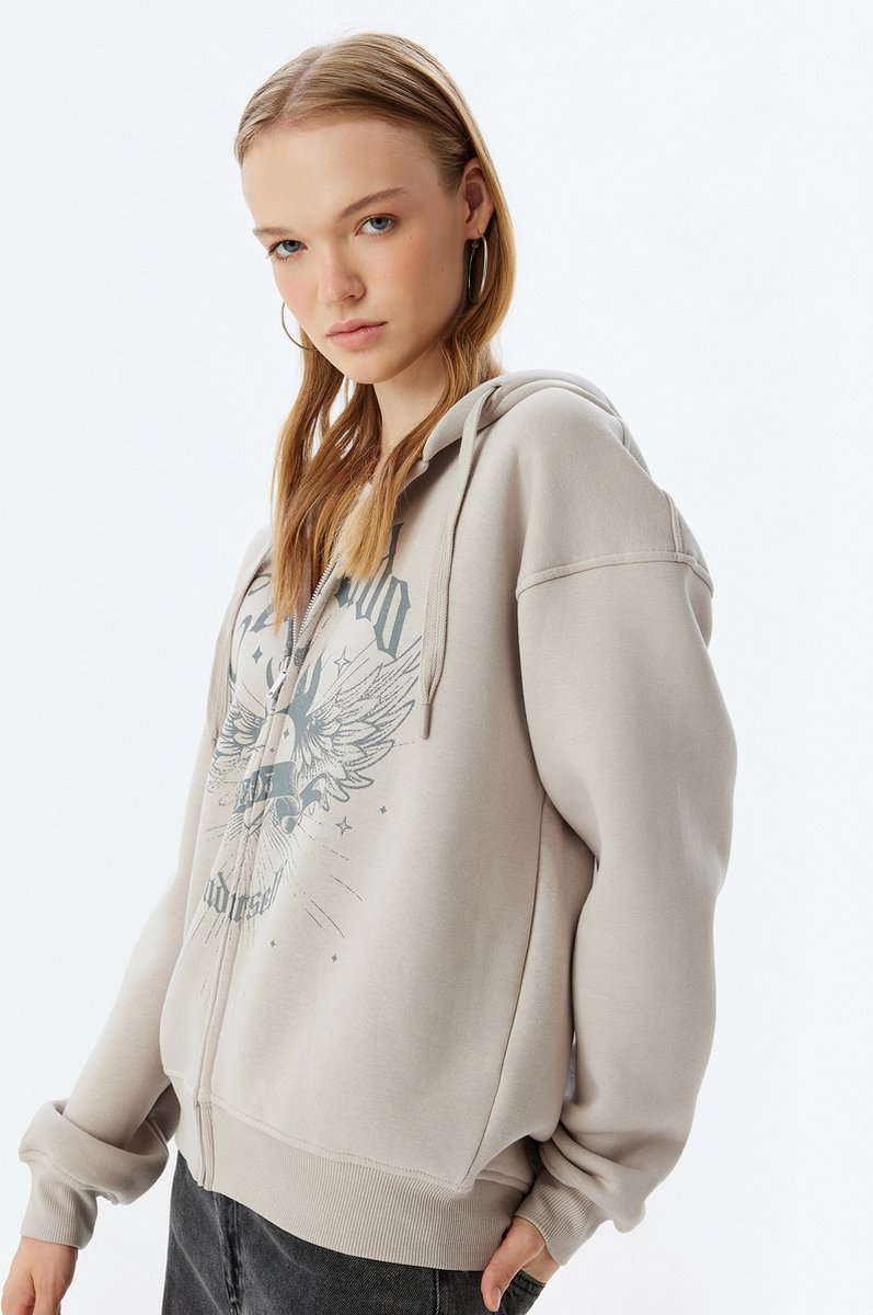 Volledige ritssluiting met capuchon Met drukwerk Sweatshirt