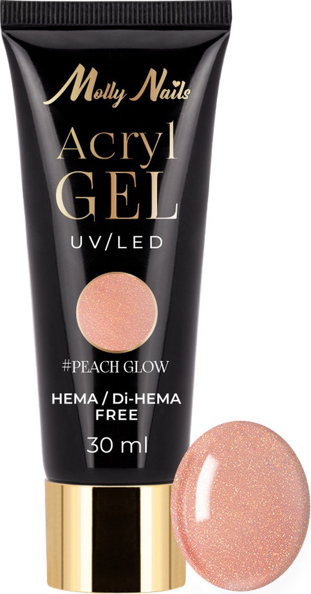 Goedkoopste Acrylgel Molly Nails Peach Glow 30ml Hema/DiHema vrij gelnagels - gel - acrylgel - polygel - nagels - manicure - nagelverzorging - nagelstyliste - buildergel - builder - uv / led - opbouwnagels - 30ml - Caramdia