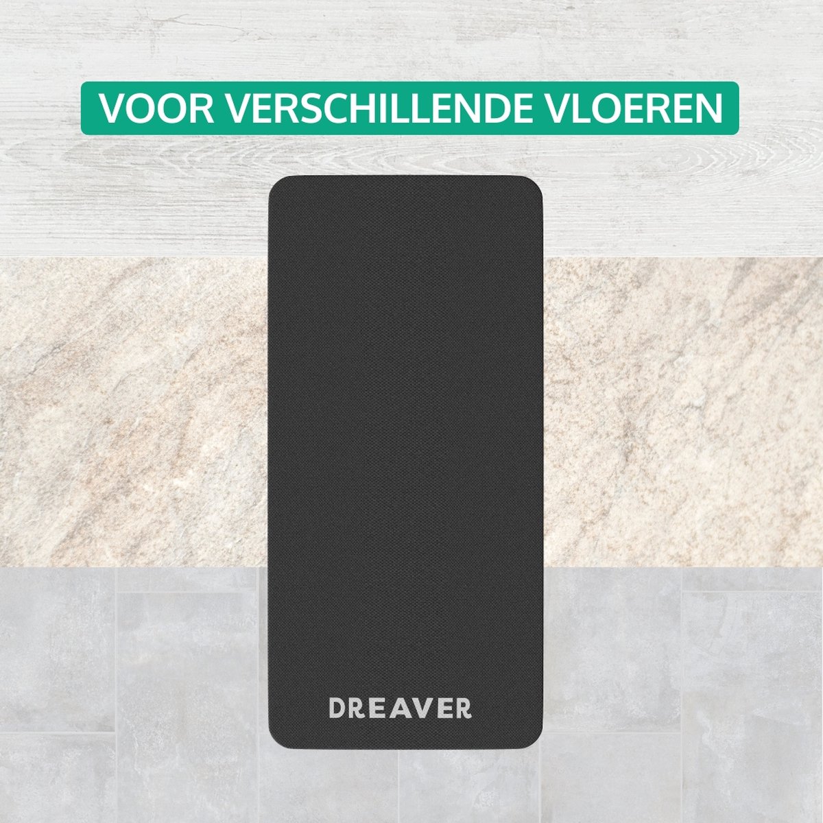 Afbeelding 3 van Dreaver Premium Universele Vloermat - Extra Dempend en Vloerbeschermend - Beschermmat Fitnessapparatuur 140 x 70 x 0,6 cm