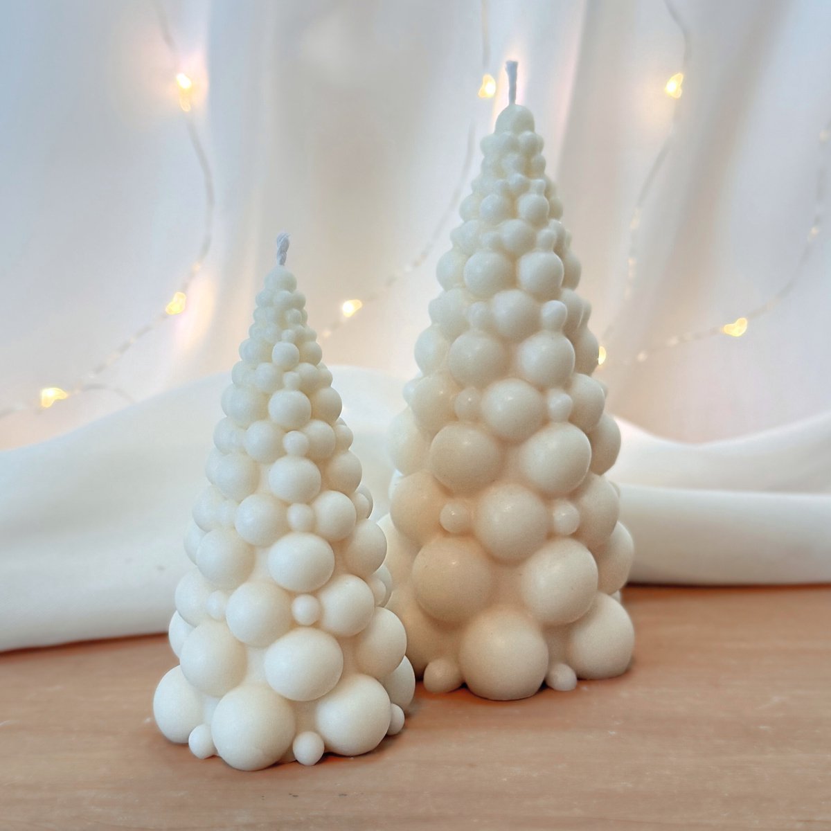 Mamari - Bubble Kerstboomkaars- Bubble - Kerstmis kaars- Kerstkaars- Kaars Kerst Decoratie- Kaarsen set van 2