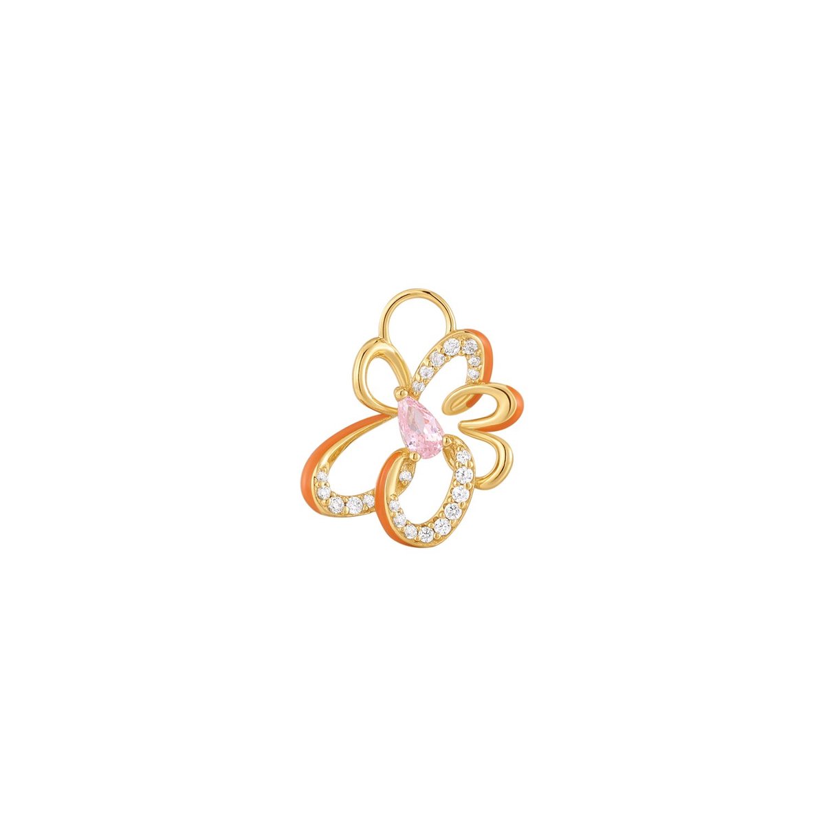 Ania Haie AH EC048-17G Pop Charms Dames Hanger - Bloemen - Sieraad - Zilver - Goudkleurig - 925 Zilver - 15 mm breed - 14 mm lang