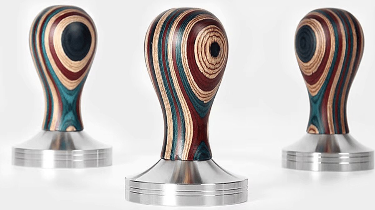 Kleurrijke Koffie Tamper - Stijlvol Design - Houten Handvat - Ø 54 mm
