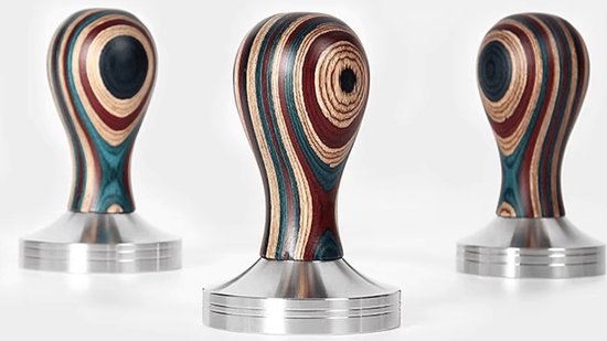 Navaris koffie en espresso tamper - 51 mm - Stamper voor het aandrukken van gemalen koffie - Van roestvrij staal met houten handvat