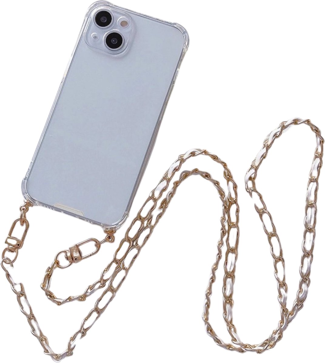 Oneiro’s Luxe Telefoonhoesje Valbestendig Doorzichtig Telefoonhoesje Met Koord – iphone 13 - telefoonhoesjes – telefoon – accessoires - telefoonaccessoires