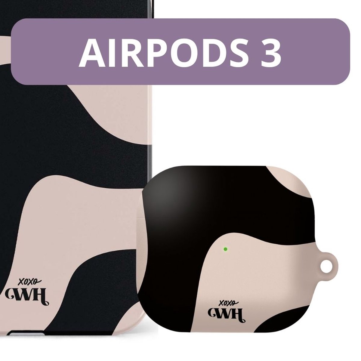 iPhone 16 Plus hoesje met AirPods 3 case set dubbel laag schokbestendig zwart beige Ride With Me - Afbeelding 3