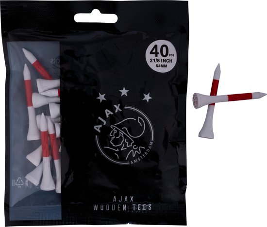 Golfpresentjes- combideal - Ajax Golfcadeau gifset - Ajax Golfballen en Golftees - 2 Ajax Golfballen-Cadeauset incl 1 ball marker-35 houten Ajaxtees met logo - Ajaxfan -golfballen + Ajax Golftees -Golfcadeau-Golfgadget-Golftees van Golfpresentjes — afbeelding 5