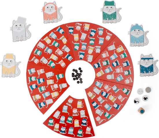 BS Toys Cats and Hats Bordspel - Kinderspeelgoed voor Binnen - 2-6 Spelers - Speelgoed vanaf 6 Jaar - Cadeau kind