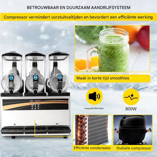 Slush Puppy Machine PRO - 45L - 3 Smaken - Met Display - RVS van Slush Puppy — afbeelding 2