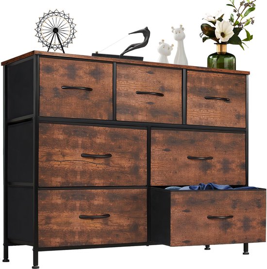 Dressoir met 5 Stoffen Laden - Schoenenkast, Opbergmeubel & TV-Meu