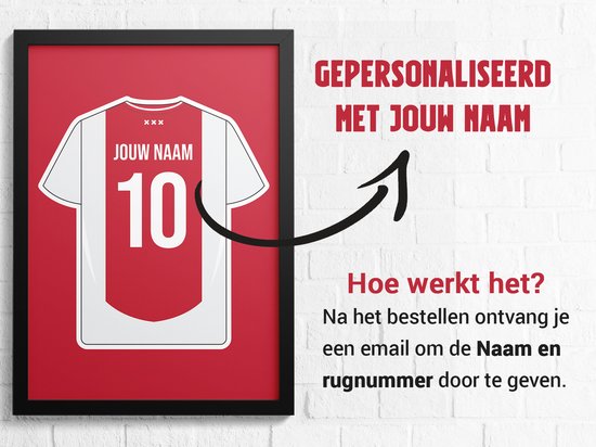 3-Liège Voetbal Poster Set Amsterdam - Posters personnalisés avec votre propre nom et numéro - 30 x 40 cm