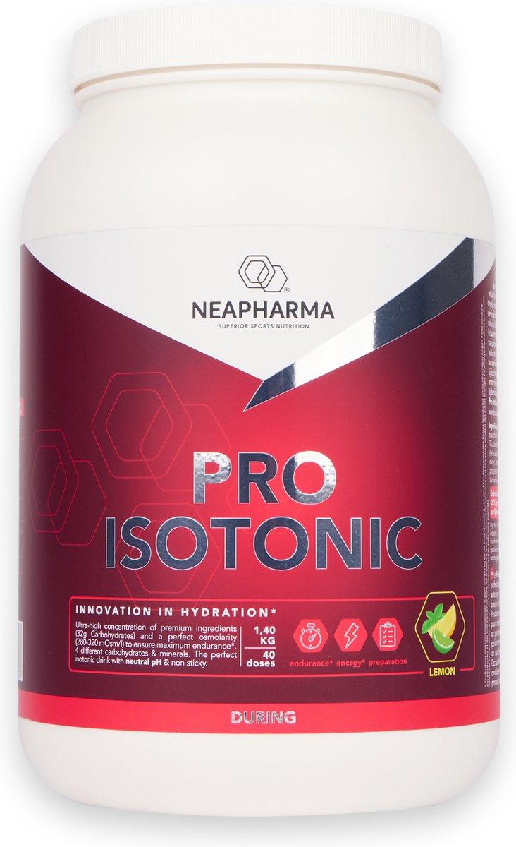 Goedkoopste Neapharma Pro Isotonic citroen & munt isotone sportdrank poeder - Energy Drink - Isotonic - Isotone - Plakt niet in mond - 40 porties