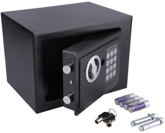 BLANCC Elektronische Kluis (230x170x170 mm) met Cijferslot | Incl. 2 Noodsleutels, Bevestigingsmateriaal en Batterijen