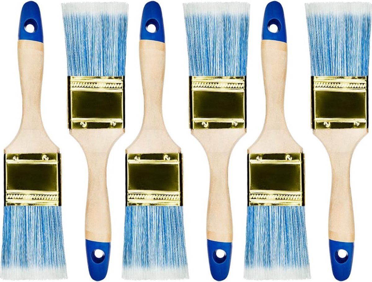 Goedkoopste borstelplaat serie 42 voor platen met acrylcoating, efficiënt en gelijkmatig bedekkend, kunststof borstelharen en houten staal, set van 6, breedte 50 mm