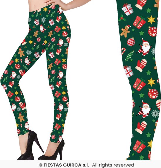Groene Kerstmis Legging Prints - Maat L