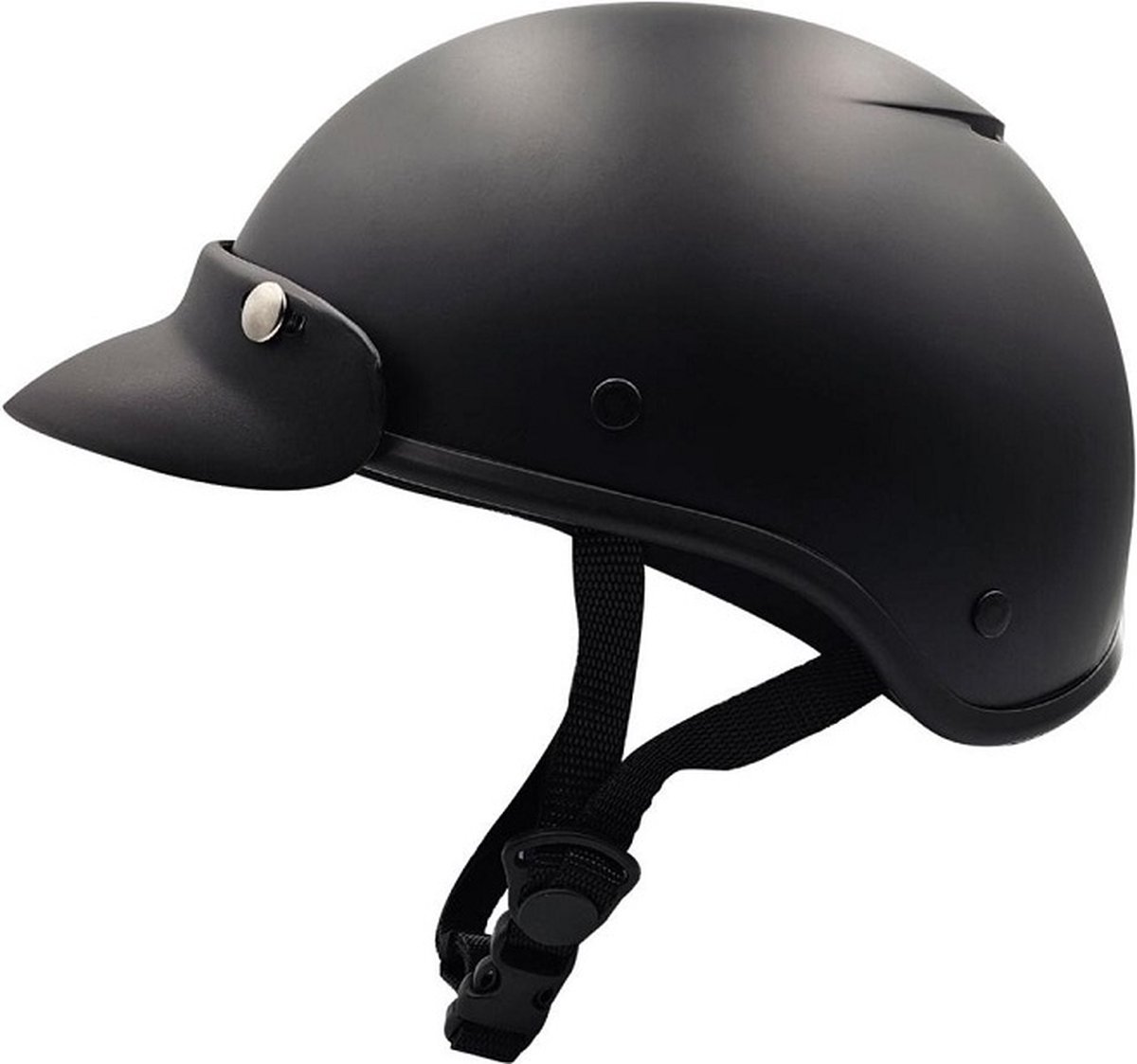 Fiets Helm - BHR - Lipari - Fietshelm met Zonneklep - Sporthelm Mat Zwart - Maat S/M - Hoofdmaat 58 cm - Fatbike helm