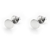 Zilveren oorknopjes met plat rondje 4mm