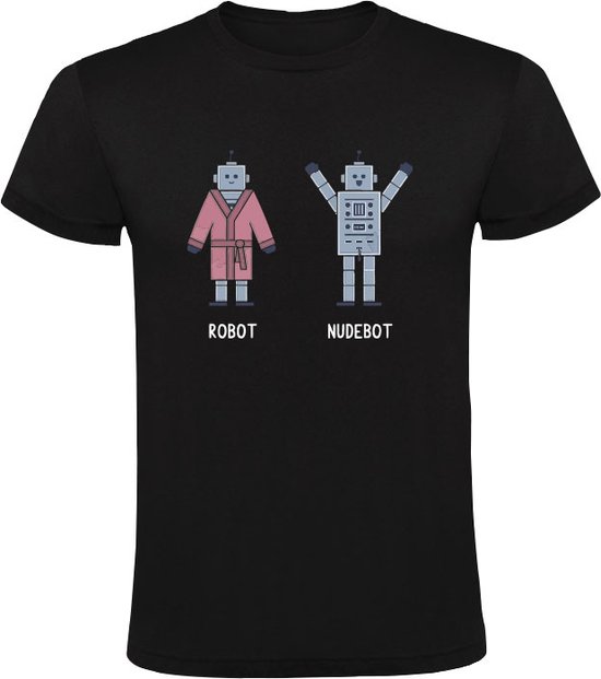 Robot Nudebot Heren T-shirt - electronica - ict - woordgrap - grappig - naakt - trui